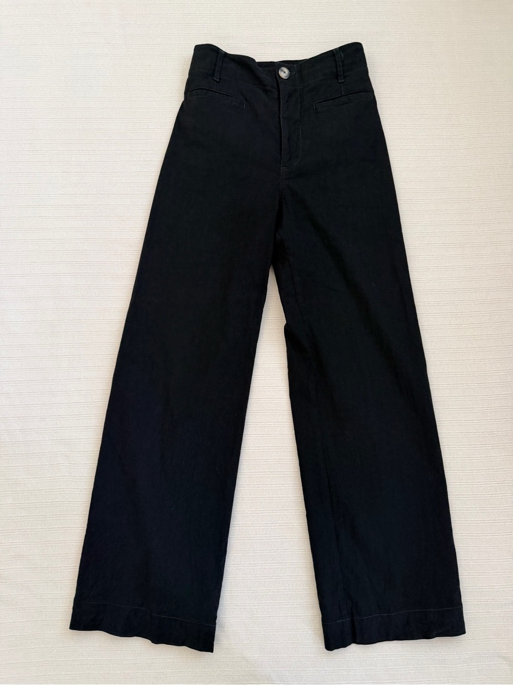 Anthropologie Maeve The Colette Black Wide-Leg Chinos - Clean Minimalist Style